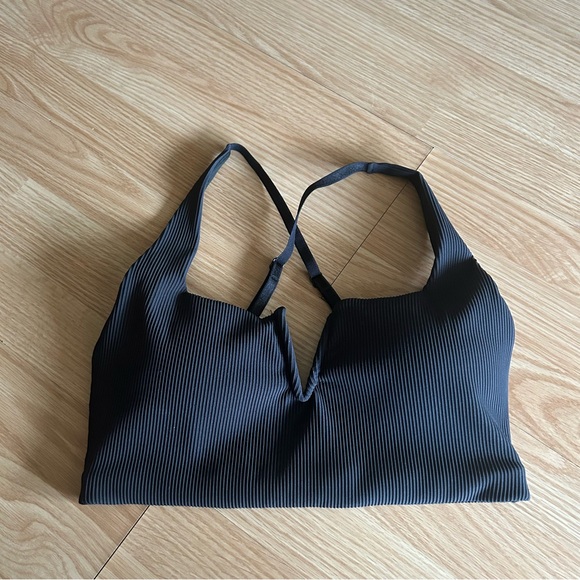 Buffbunny Collection Other - BuffBunny Black Ribbed Cross Sports Bra XL